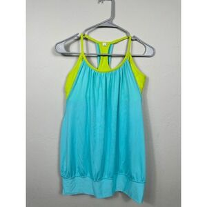 Lululemon Tank Top Size 10 Blue Green Built In Bra‎ Athletic Activewear